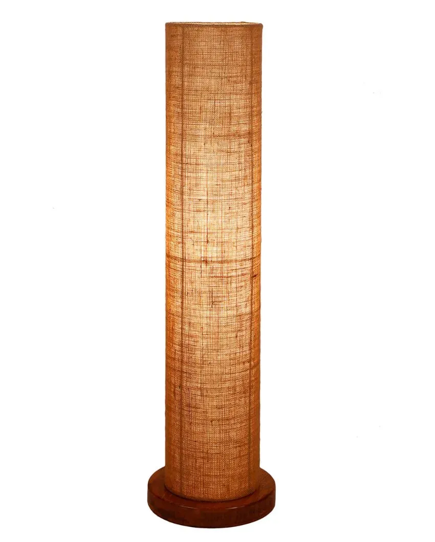 Charming Jute Round Shade Floor Lamp With Wood Base | 2.8 Feet