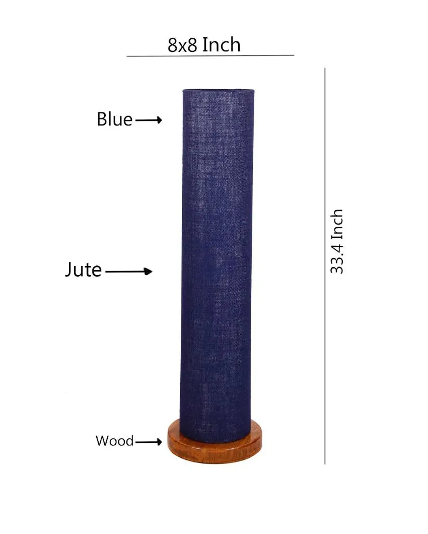 Charming Jute Round Shade Floor Lamp With Wood Base | 2.8 Feet