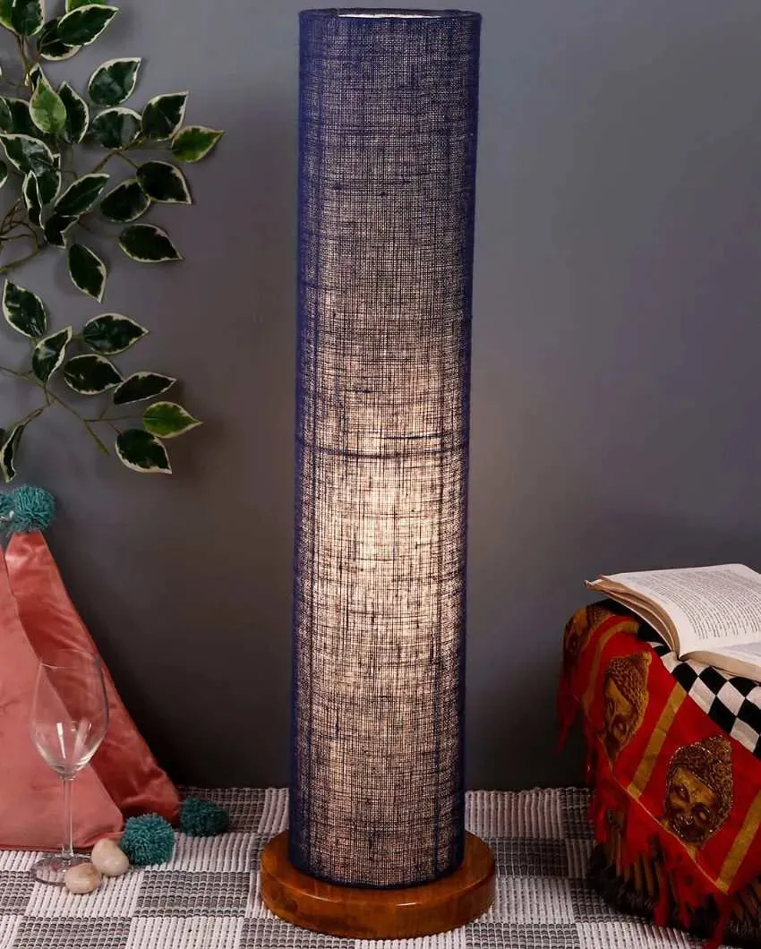 Charming Jute Round Shade Floor Lamp With Wood Base | 2.8 Feet