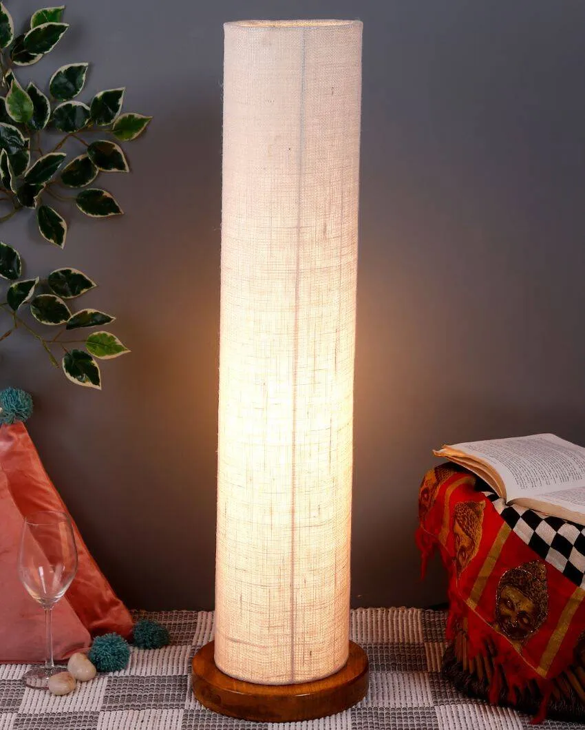 Charming Jute Round Shade Floor Lamp With Wood Base | 2.8 Feet