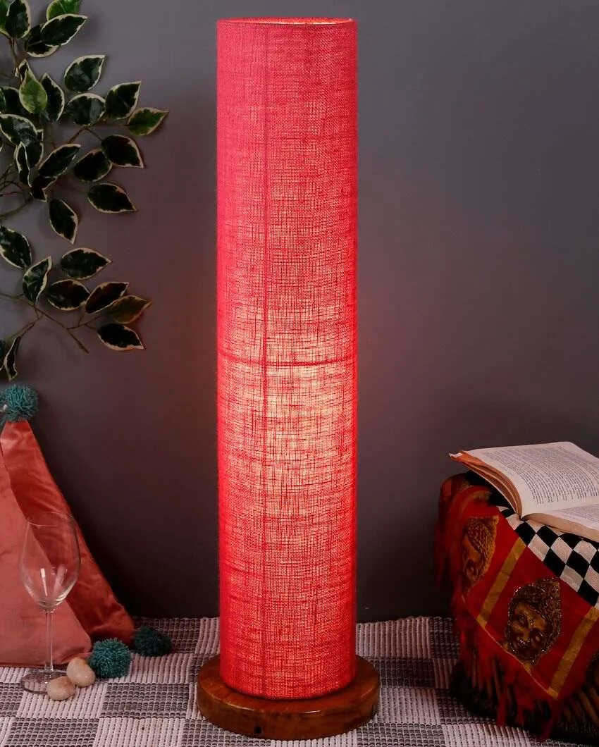 Charming Jute Round Shade Floor Lamp With Wood Base | 2.8 Feet