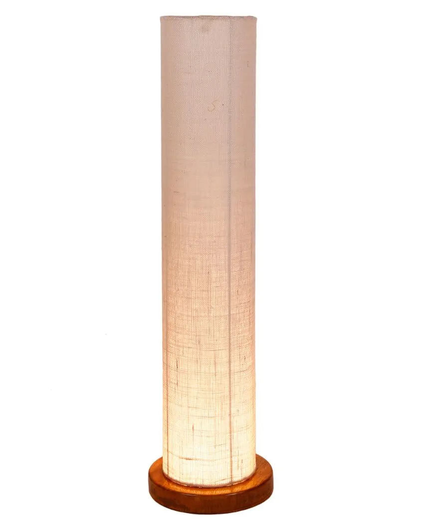 Charming Jute Round Shade Floor Lamp With Wood Base | 2.8 Feet