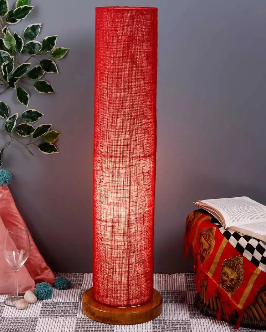 Charming Jute Round Shade Floor Lamp With Wood Base | 2.8 Feet