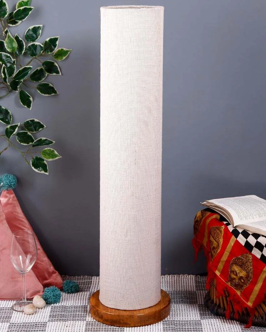 Charming Jute Round Shade Floor Lamp With Wood Base | 2.8 Feet