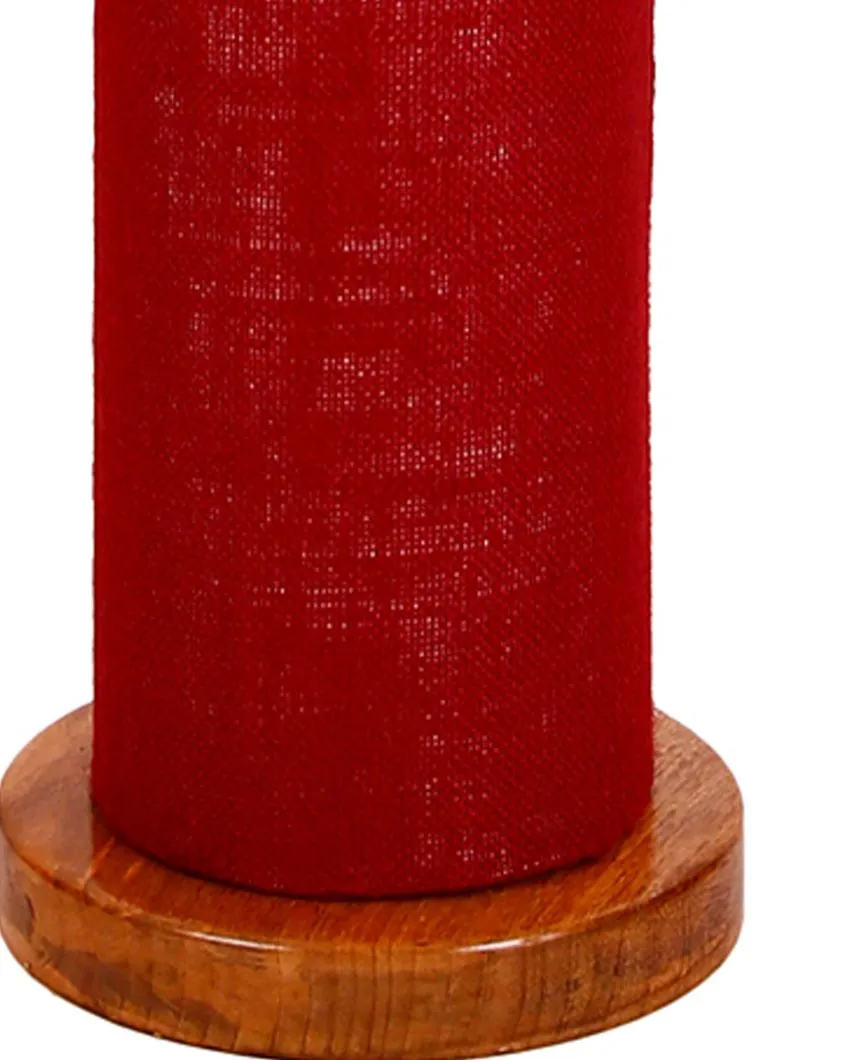 Charming Jute Round Shade Floor Lamp With Wood Base | 2.8 Feet