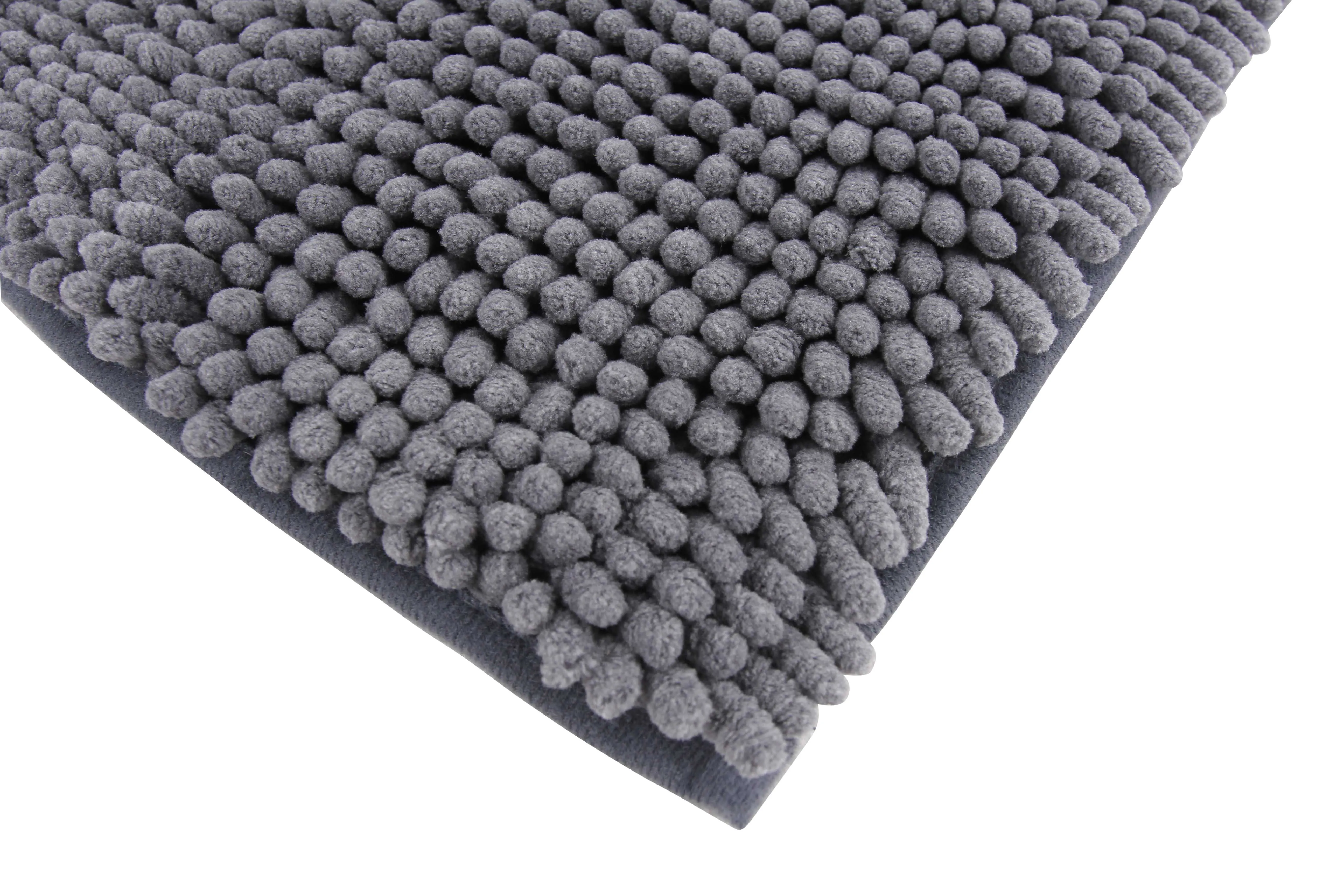 Chenille Area Rug, 36 x 47 in, Pewter Grey