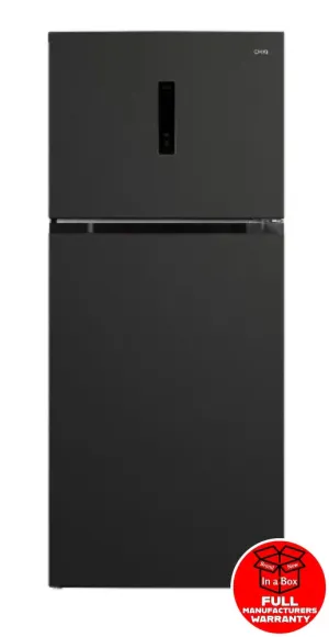 CHiQ CTM409NBS5E 410L Top Mount Fridge Black Steel