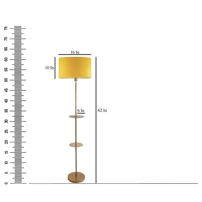 Citrine Kia Floor Lamp With Shelf