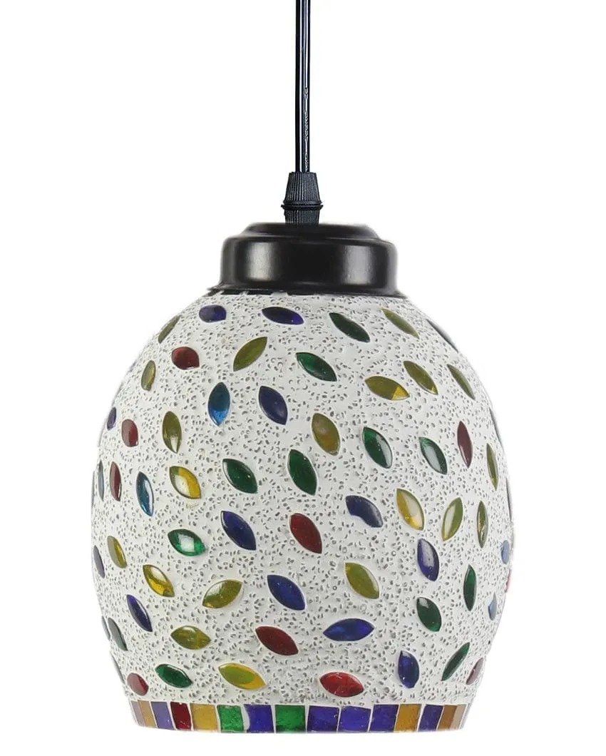 Colorful Seeds Mosaic Cluster Three Hanging Lamps | 10 x 20 inches