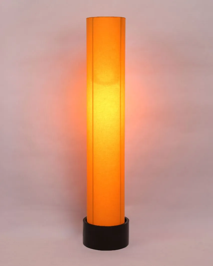 Contemporary Round Cotton Brown Wood Floor Lamp | 2.8 Feet