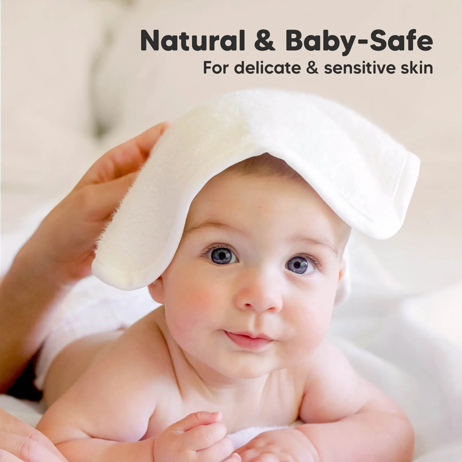 Deluxe Baby Washcloths (White/Sky)