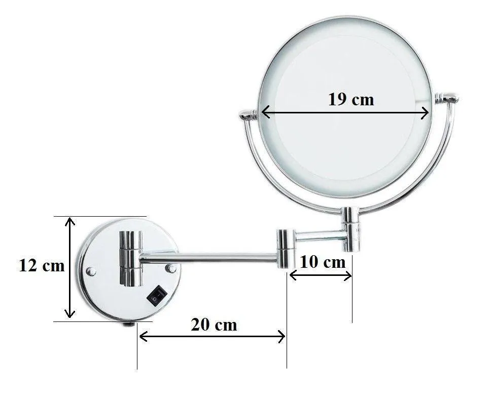 Dolphy 5X LED Magnifying Mirror Wall Mount Chrome