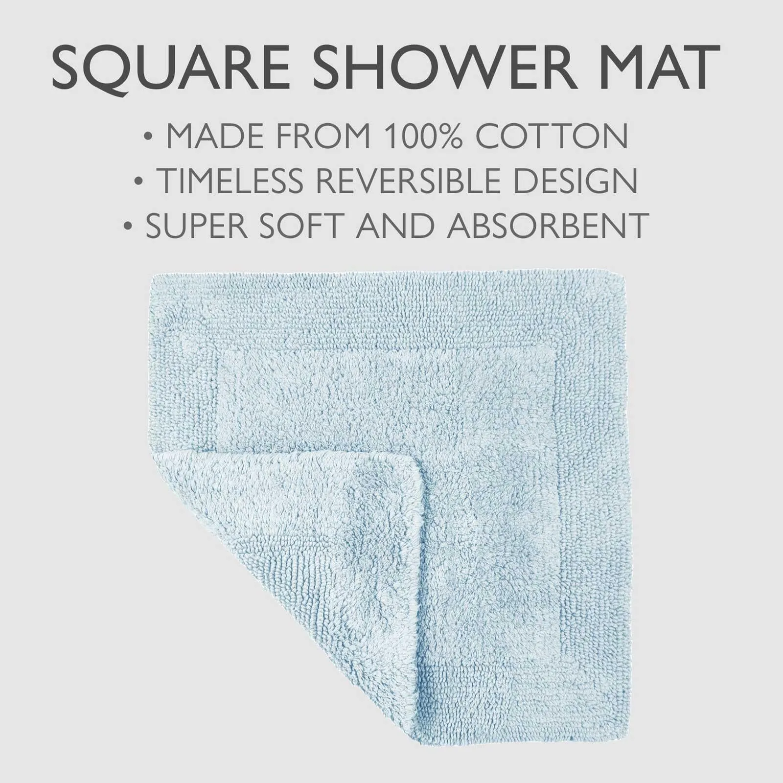 Elegance Reversible Shower Mat Baby Blue