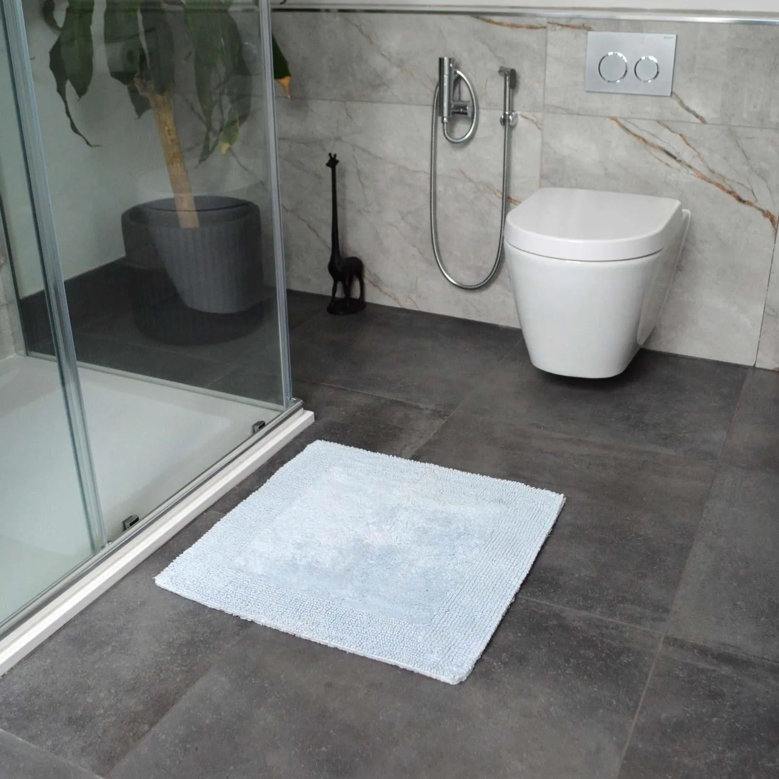 Elegance Reversible Shower Mat Baby Blue