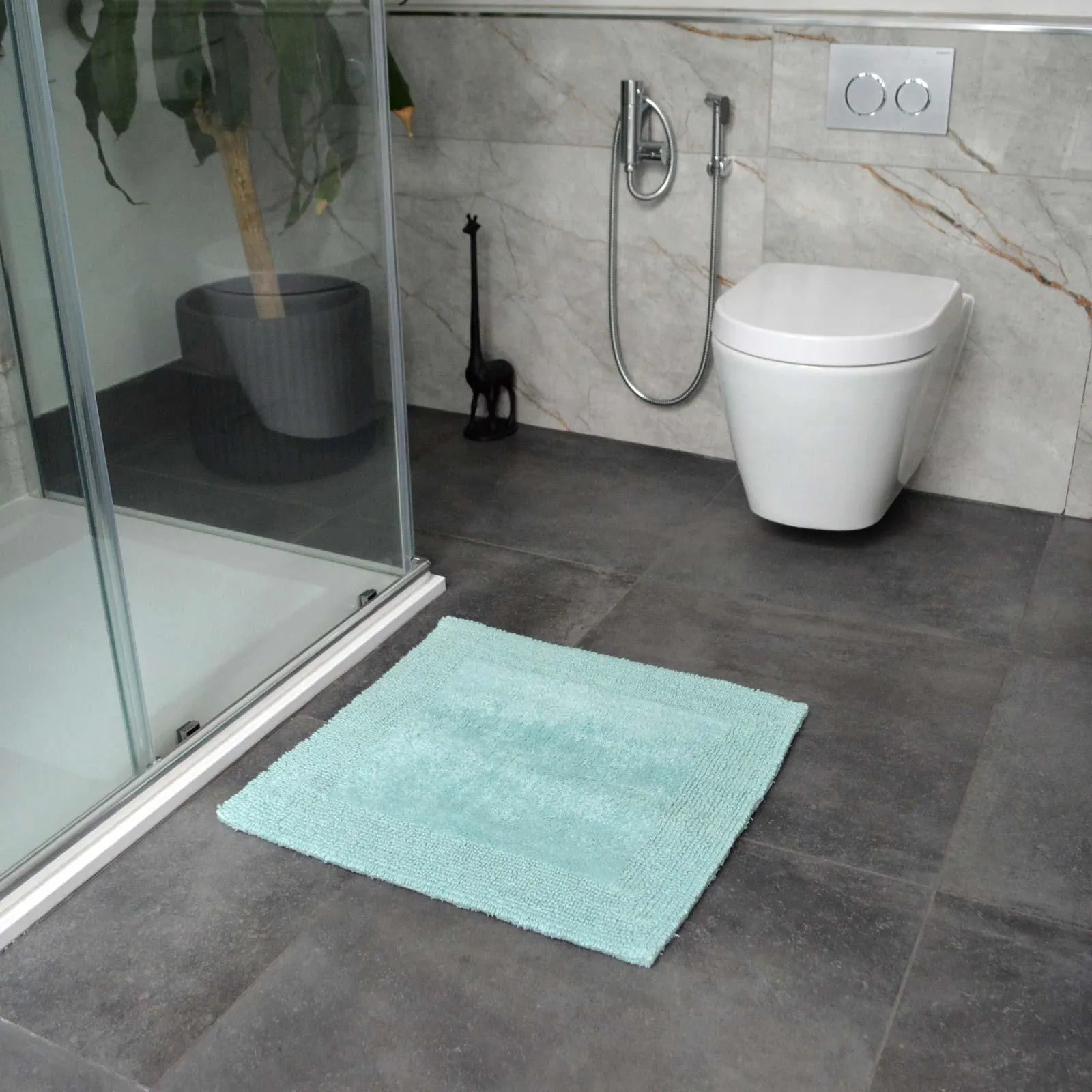 Elegance Reversible Shower Mat Duck Egg