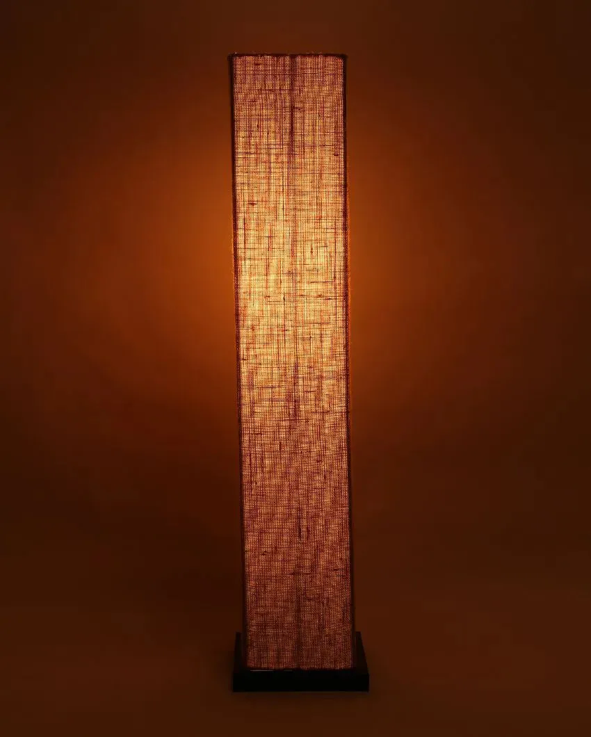 Established Design Jute Square Wood Floor Lamp | 2.8 Feet