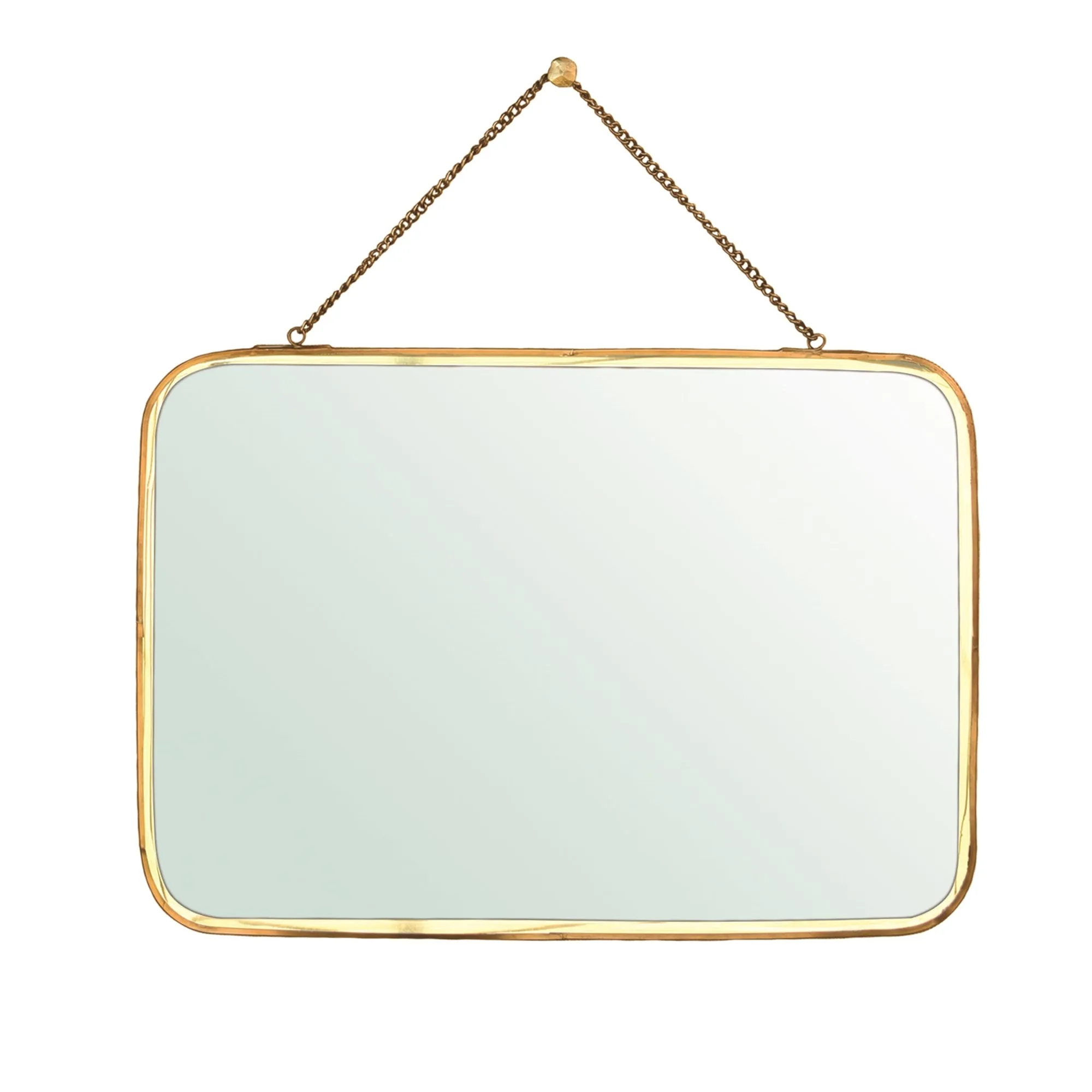 Estelle Mirror, Brass - Horizontal Rectangle By HomArt
