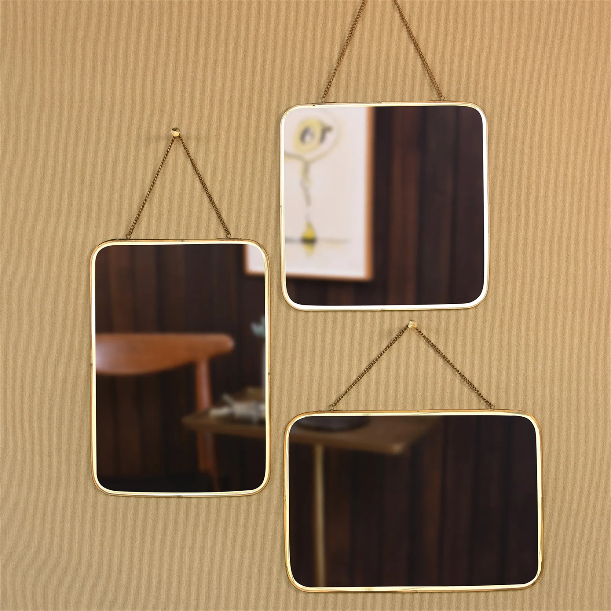 Estelle Mirror, Brass - Horizontal Rectangle By HomArt