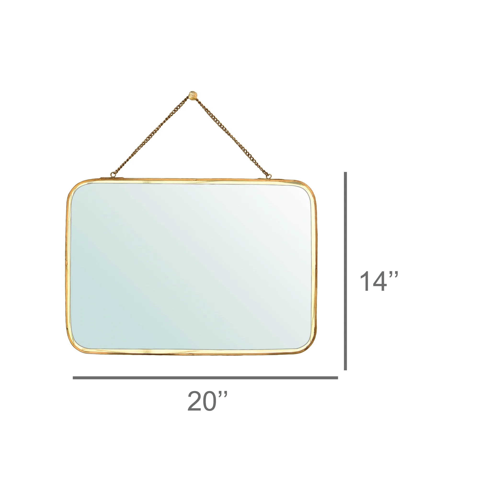 Estelle Mirror, Brass - Horizontal Rectangle By HomArt