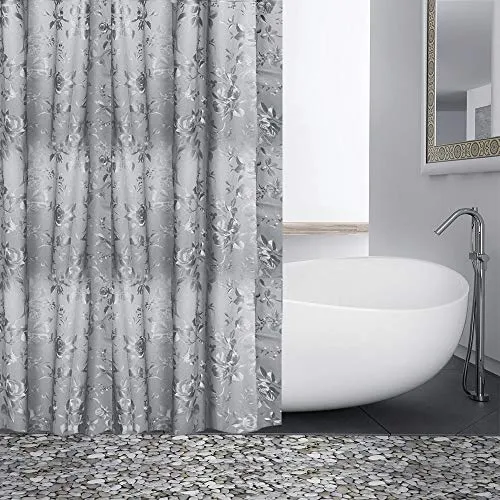 EVA Shower Curtain Liner with 12 Free Hooks, Waterproof 71x71-Inch, Eco-Friendly Bathroom Curtains