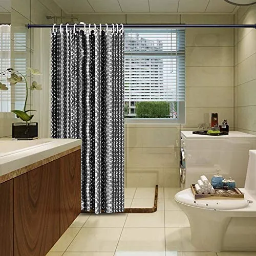 EVA Shower Curtain Liner with 12 Free Hooks, Waterproof 71x71-Inch, Eco-Friendly Bathroom Curtains