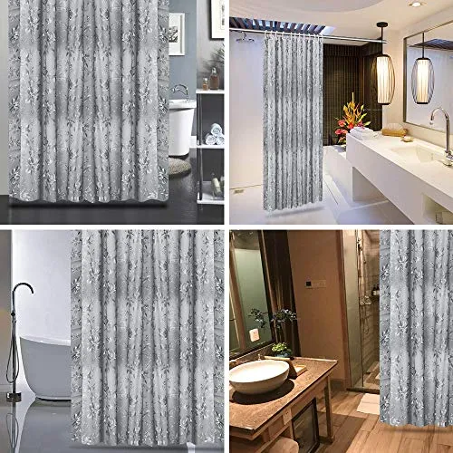 EVA Shower Curtain Liner with 12 Free Hooks, Waterproof 71x71-Inch, Eco-Friendly Bathroom Curtains