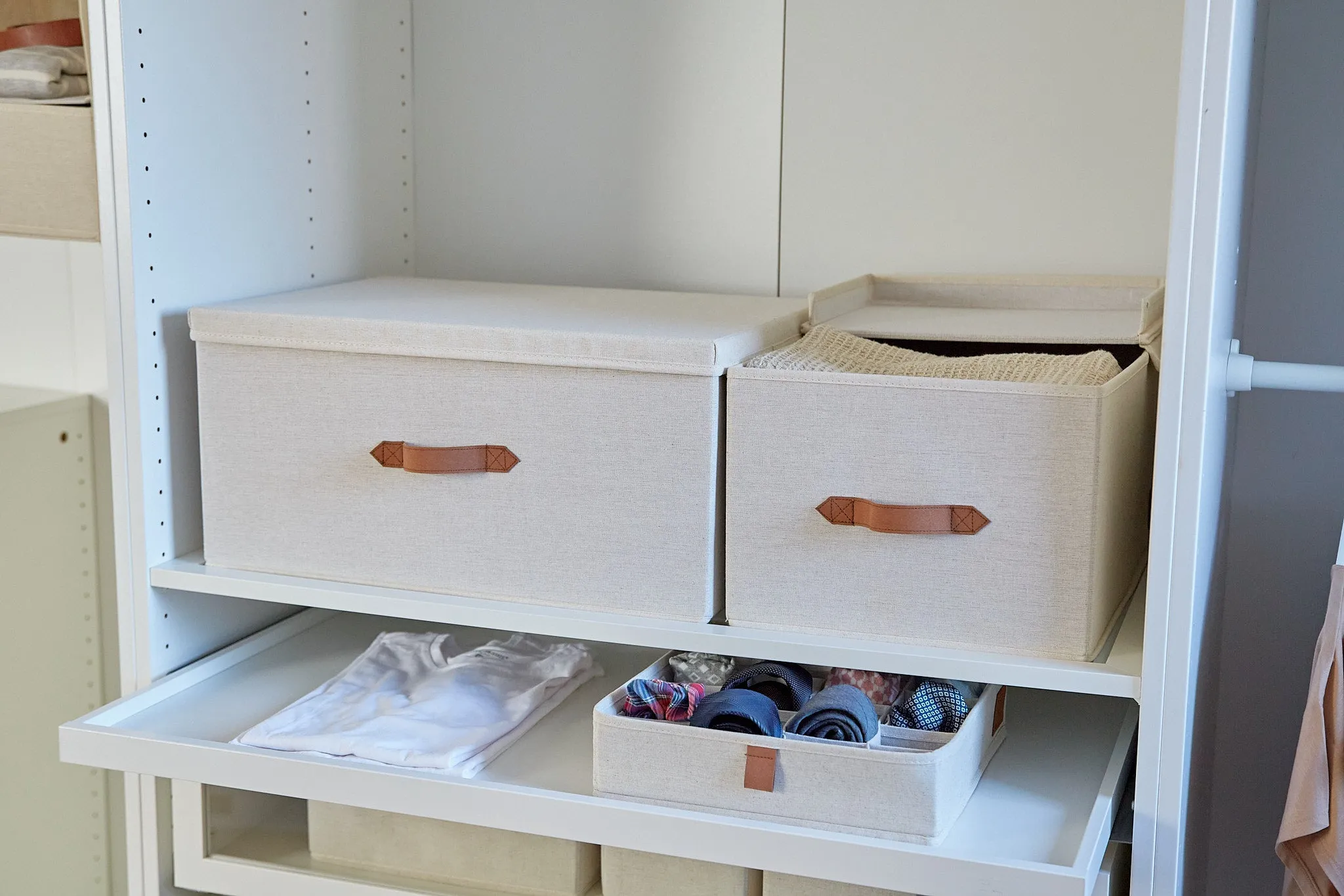 Fabric Extra Large Storage Box With Lid - Cream