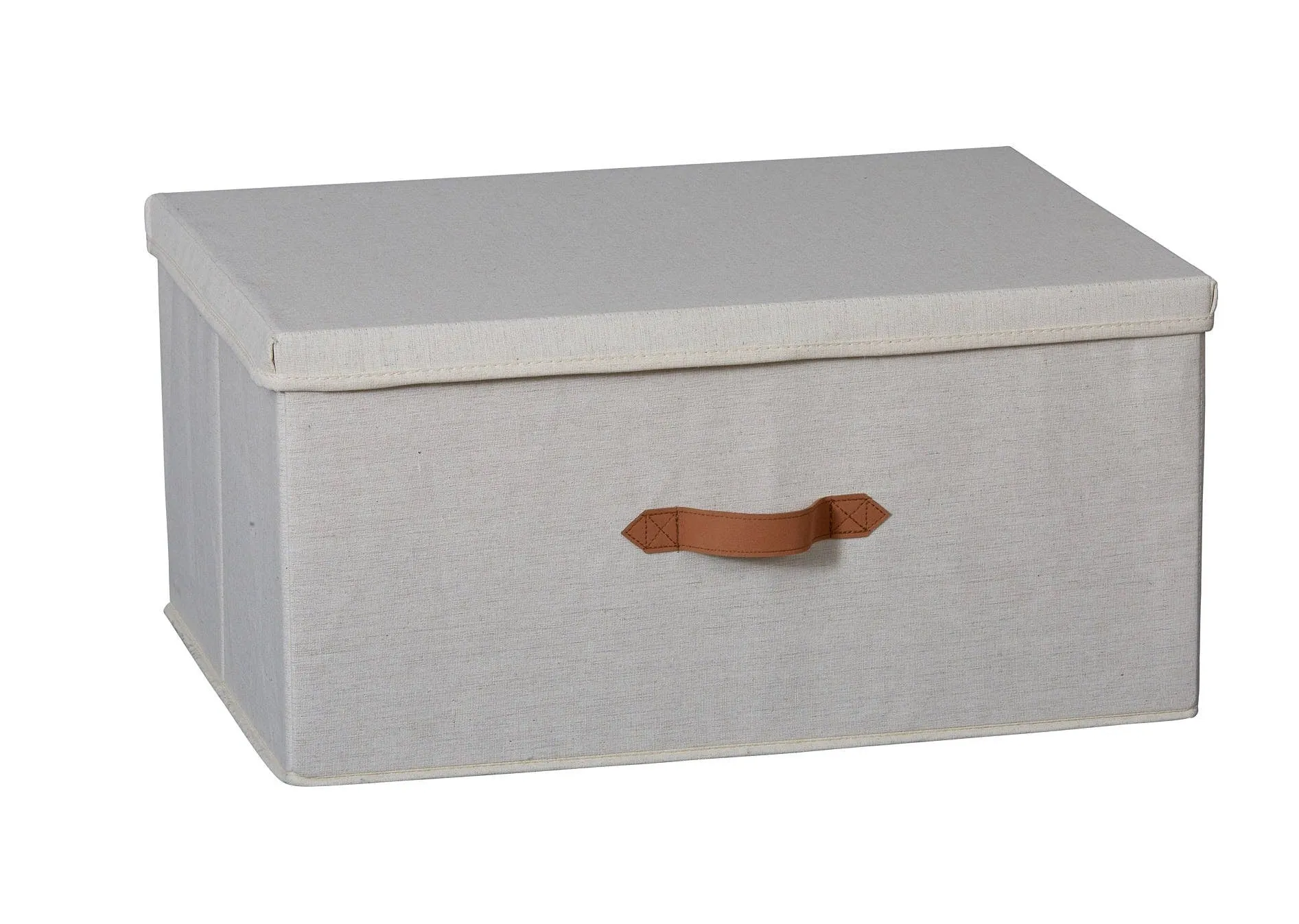 Fabric Extra Large Storage Box With Lid - Cream