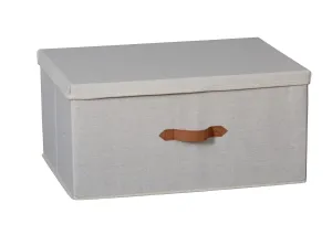 Fabric Extra Large Storage Box With Lid - Cream