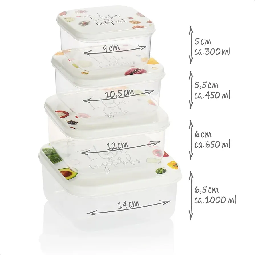 Food Saver Storage Container 4pc Set Plastic 21135