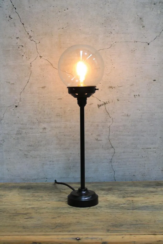 Glass Ball Candlestick Table Lamp