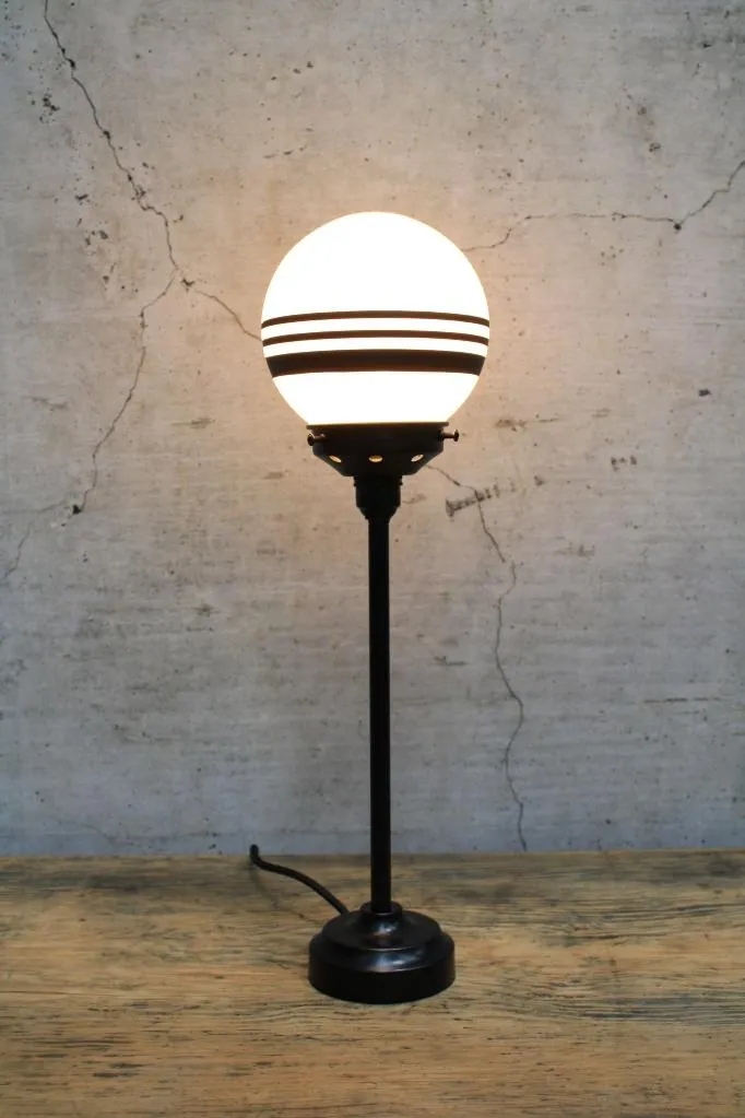 Glass Ball Candlestick Table Lamp