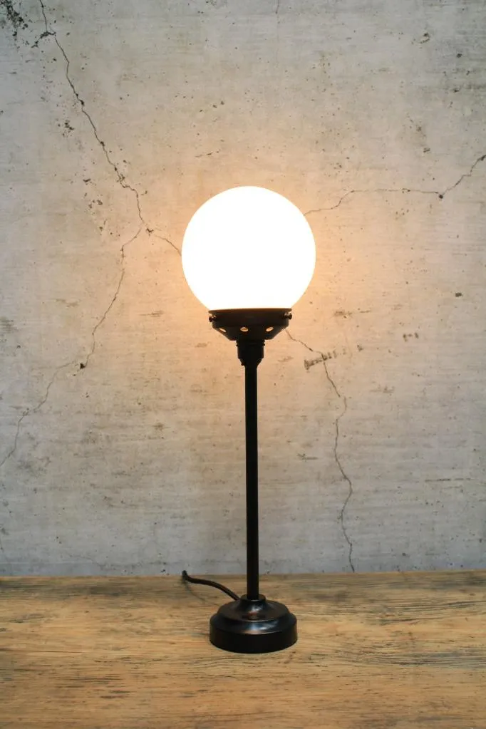 Glass Ball Candlestick Table Lamp
