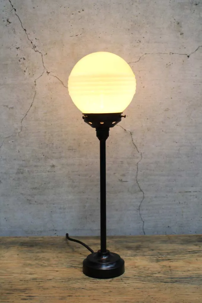 Glass Ball Candlestick Table Lamp
