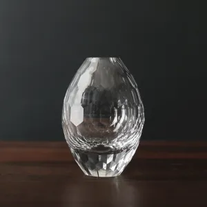 Glass Faceted Teardrop Bud Vase (Clear)
