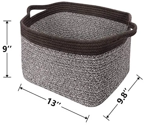 Goodpick Cube Storage Bins - Shelf Baskets for Storage Towel Book Cloth Storage Bins for Office Woven Basket for Shelves Baby Laundry Basket Toys Storage Basket Closet Storage Basket, 13''x9.8''x 9''