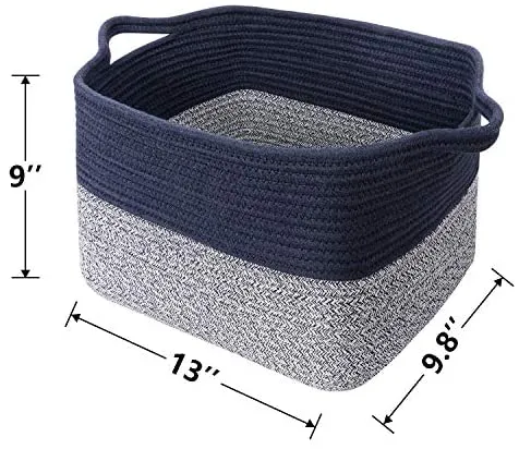 Goodpick Cube Storage Bins - Shelf Baskets for Storage Towel Book Cloth Storage Bins for Office Woven Basket for Shelves Baby Laundry Basket Toys Storage Basket Closet Storage Basket, 13''x9.8''x 9''