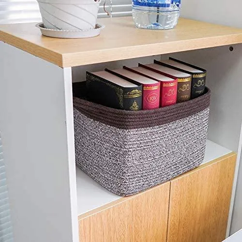 Goodpick Cube Storage Bins - Shelf Baskets for Storage Towel Book Cloth Storage Bins for Office Woven Basket for Shelves Baby Laundry Basket Toys Storage Basket Closet Storage Basket, 13''x9.8''x 9''