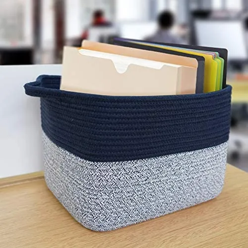 Goodpick Cube Storage Bins - Shelf Baskets for Storage Towel Book Cloth Storage Bins for Office Woven Basket for Shelves Baby Laundry Basket Toys Storage Basket Closet Storage Basket, 13''x9.8''x 9''