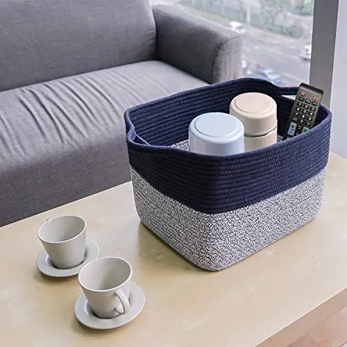 Goodpick Cube Storage Bins - Shelf Baskets for Storage Towel Book Cloth Storage Bins for Office Woven Basket for Shelves Baby Laundry Basket Toys Storage Basket Closet Storage Basket, 13''x9.8''x 9''