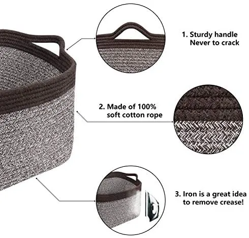 Goodpick Cube Storage Bins - Shelf Baskets for Storage Towel Book Cloth Storage Bins for Office Woven Basket for Shelves Baby Laundry Basket Toys Storage Basket Closet Storage Basket, 13''x9.8''x 9''