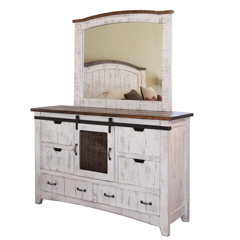 Greenview Bedroom Mirror - Distressed White