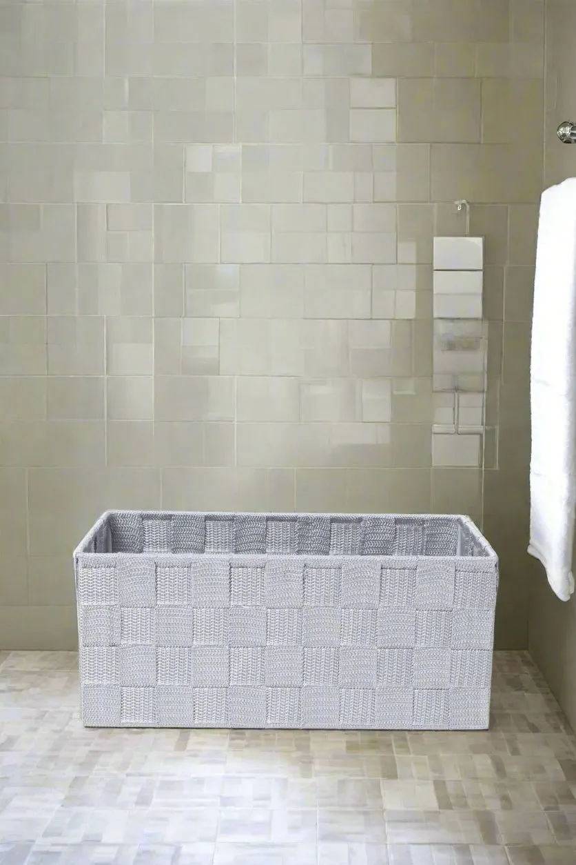 Grey Textured Storage Basket Set (3 Piece)