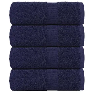 Guest Towels 4 pcs Navy Blue 30x50 cm 360 gsm 100% Cotton