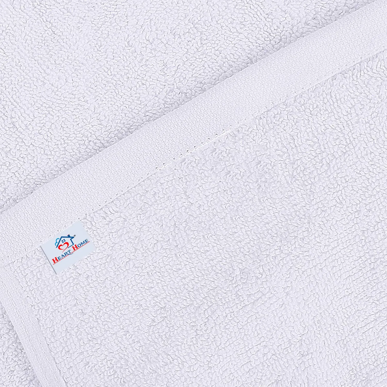 Heart Home Medium Size Soft Absorbent Cotton Face Towel, Newborn Bath Towel, Hand Towel, 30"x18"- Pack of 6 (White) -HS43HEARTH26626