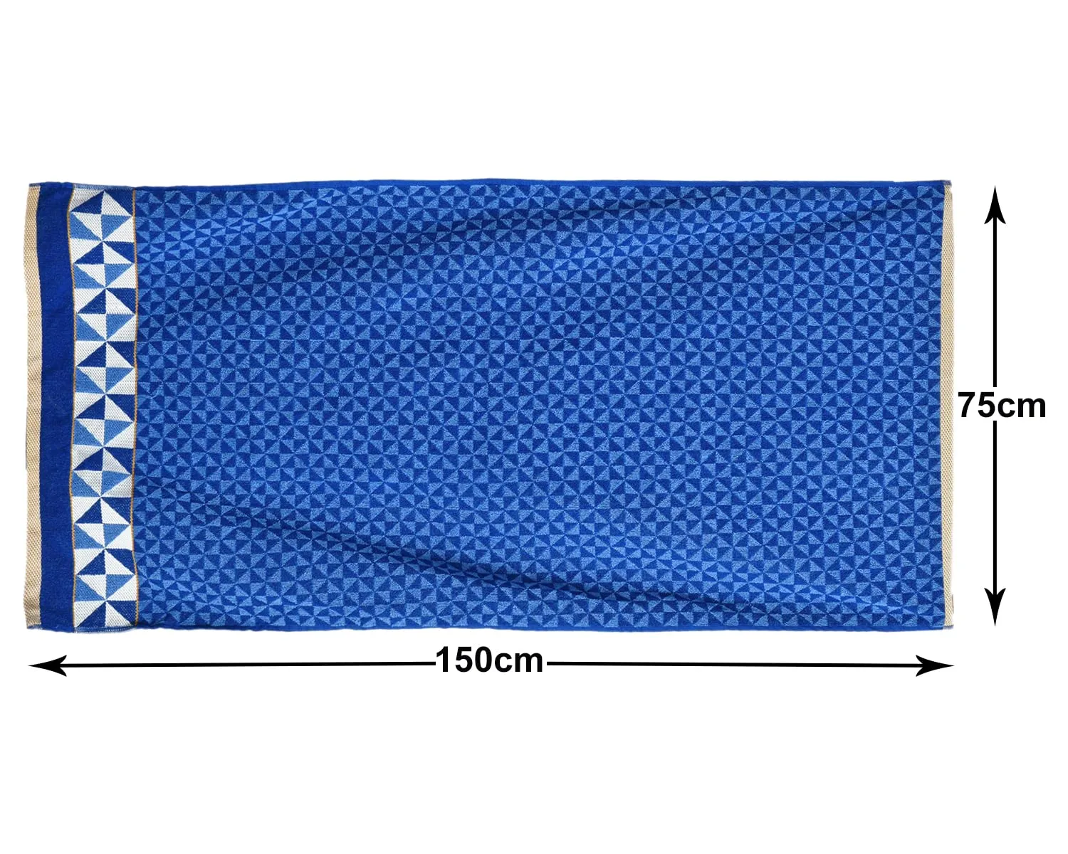 Heart Home Multiuses Tringle Printed Soft Cotton Bath Towel, 30"x60" - Pack of 4 (Blue)