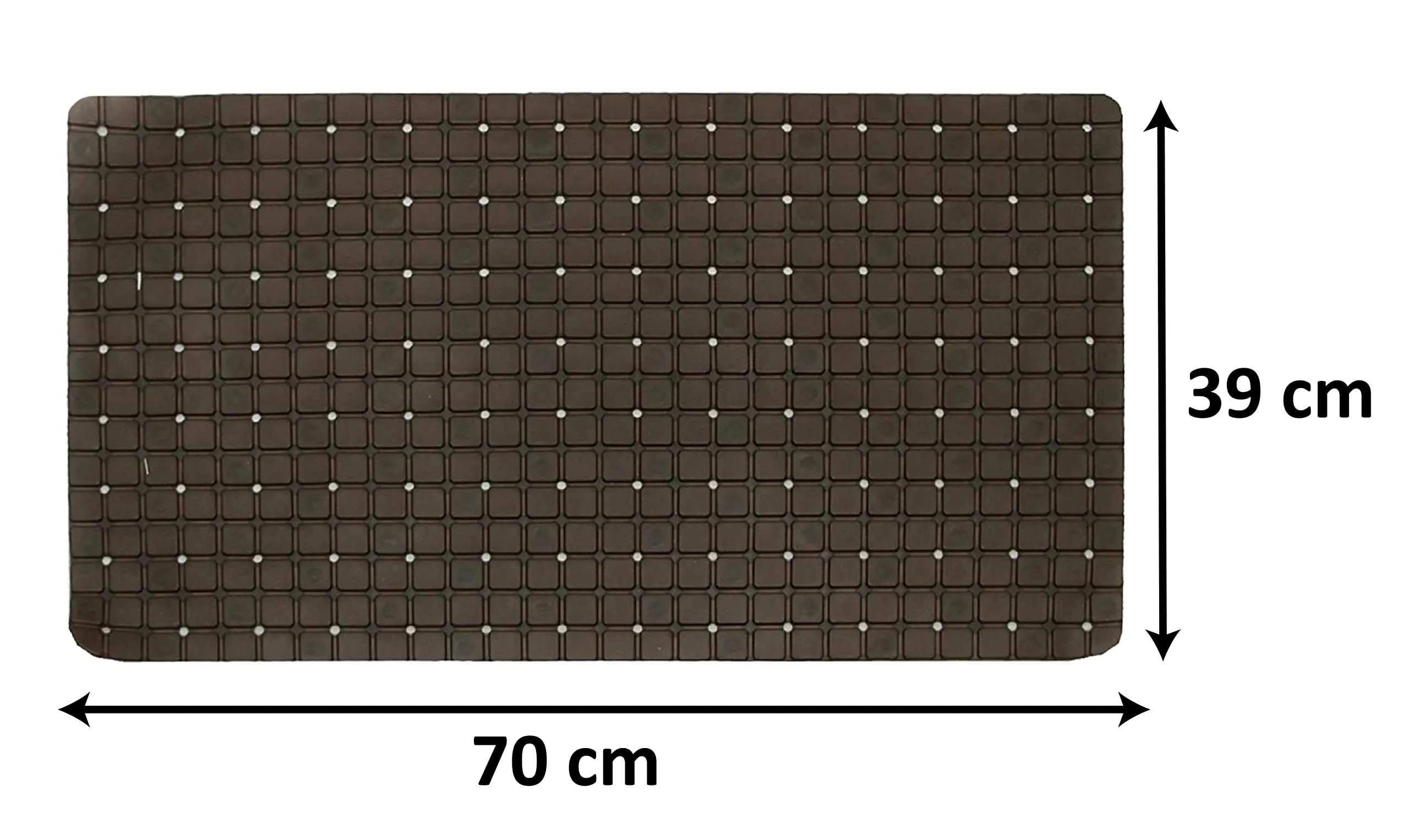 Heart Home Non Slip Eco Friendly Shower Bath Mat with Drain Holes and Suction Cups to Keep Floor Clean- Pack of 2 (Brown) -HS43HEARTH25555