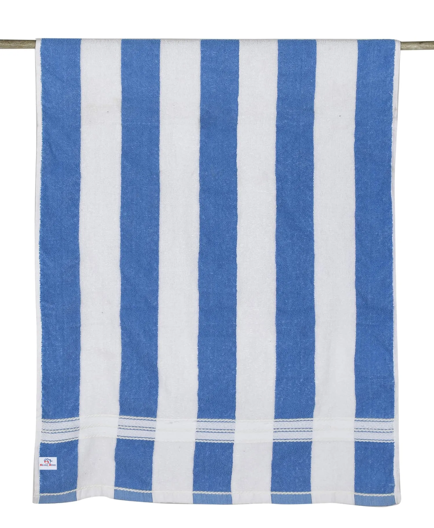 Heart HomeLining Design Super Soft, Fluffy, and Absorbent, Cotton Bath Towel Perfect for Daily Use, 30"x60", Pack of 2 (Brown & Blue)