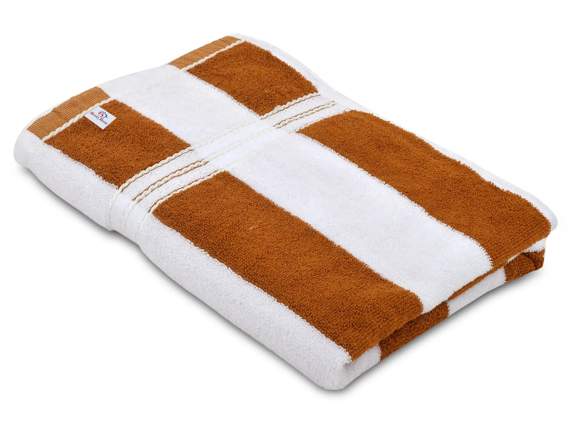 Heart HomeLining Design Super Soft, Fluffy, and Absorbent, Cotton Bath Towel Perfect for Daily Use, 30"x60", Pack of 2 (Brown & Blue)