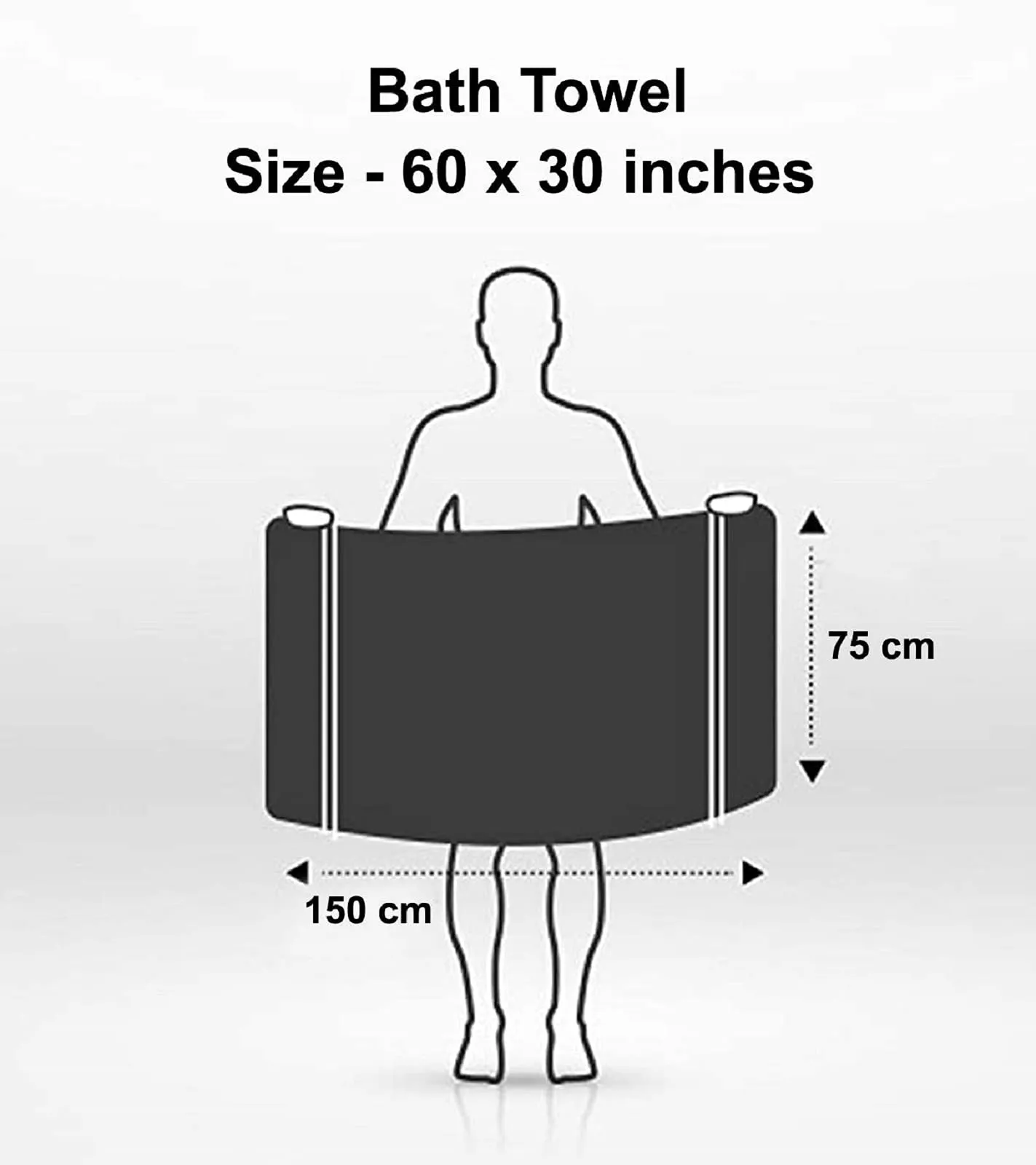 Heart HomeLining Design Super Soft, Fluffy, and Absorbent, Cotton Bath Towel Perfect for Daily Use, 30"x60", Pack of 2 (Brown & Blue)